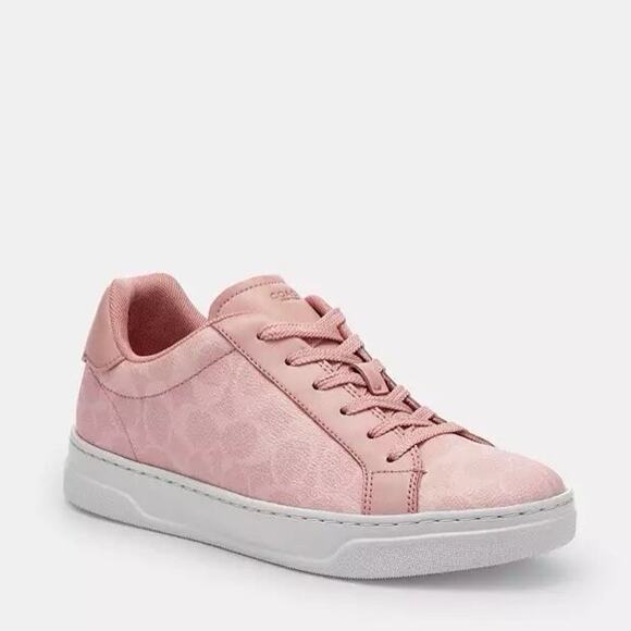 NEW Coach High Line Sneaker Woman's Signature Canvas CBT39 Powder Pink Size 9.5 - Picture 6 of 10